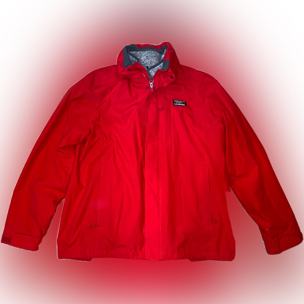 DOUBLE LINED LL. BEAN men’s jacket+zip in fleece lining